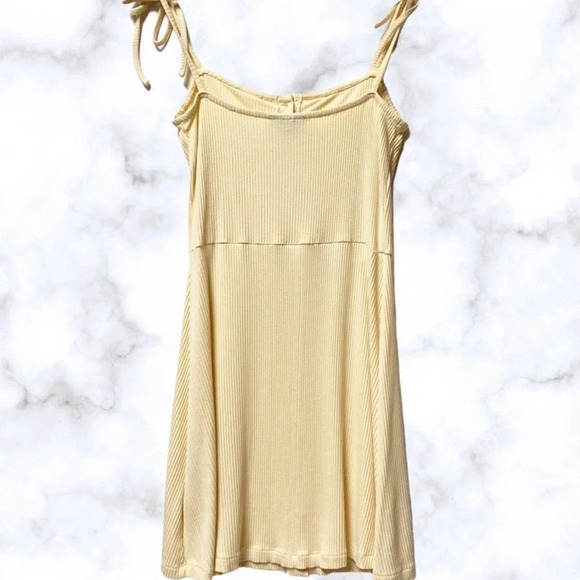 TopShop Ribbed Button Down Mini Dress Tie Sleeve 6 - Picture 3 of 6